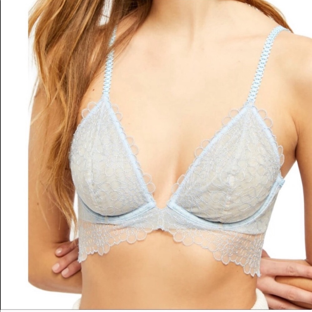 NWT Free People Lucia underwire bra blue hydrangea 36C